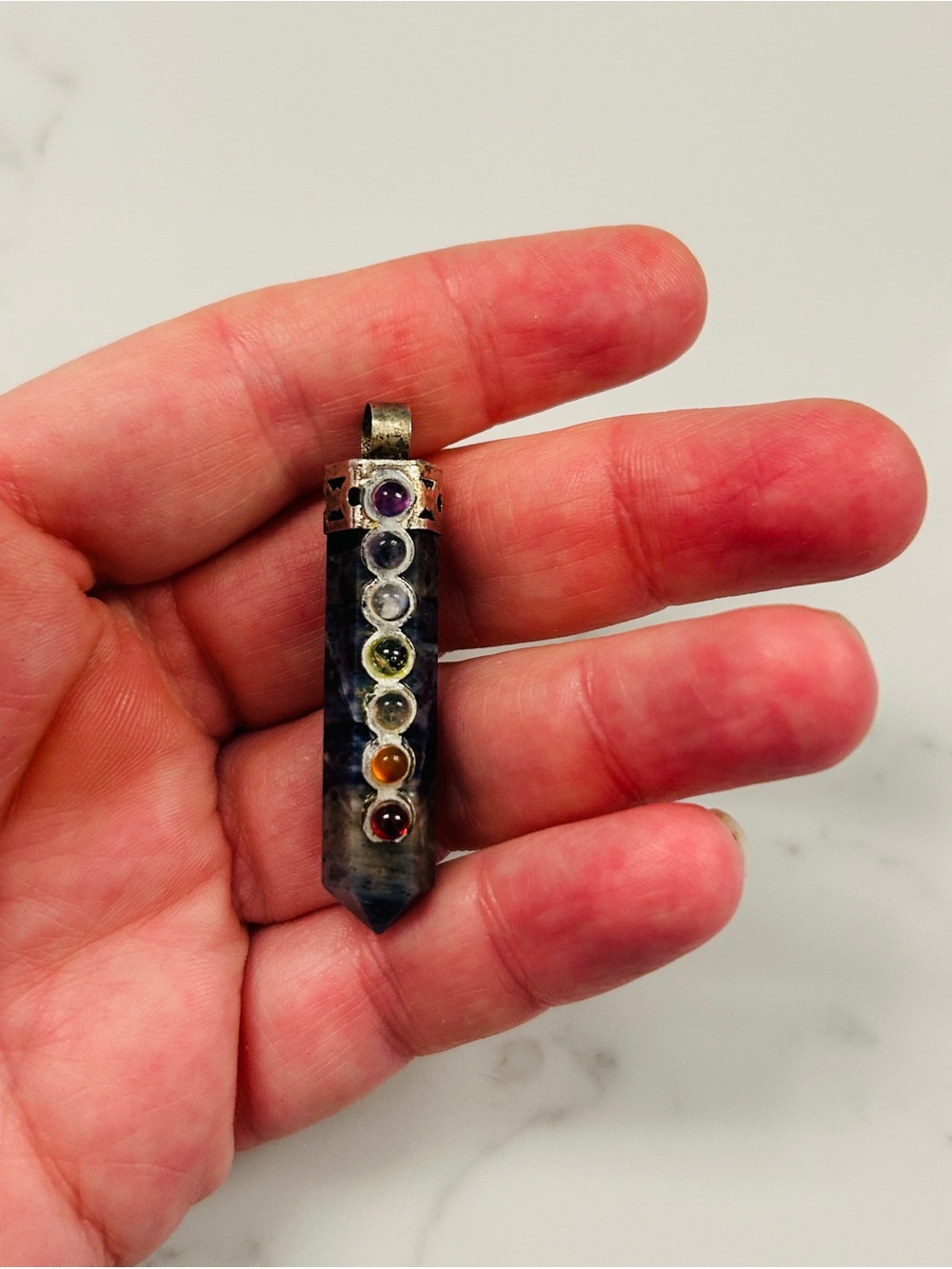 7 Chakra Crystal Point Pendant